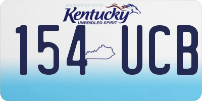 KY license plate 154UCB