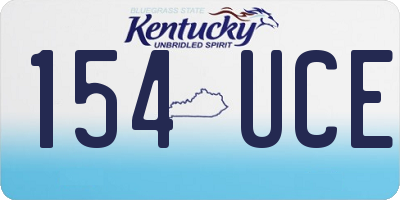 KY license plate 154UCE