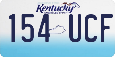 KY license plate 154UCF