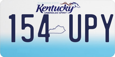 KY license plate 154UPY