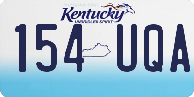 KY license plate 154UQA