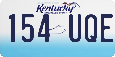 KY license plate 154UQE
