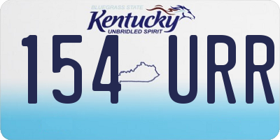 KY license plate 154URR