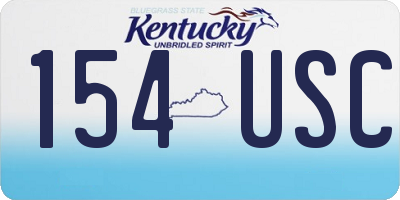 KY license plate 154USC