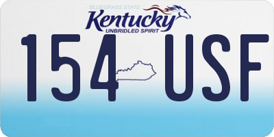 KY license plate 154USF