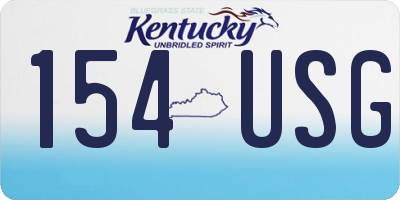 KY license plate 154USG