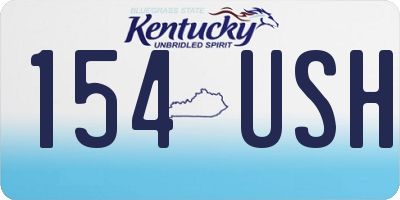 KY license plate 154USH