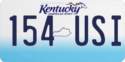 KY license plate 154USI