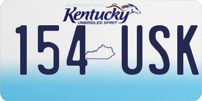 KY license plate 154USK