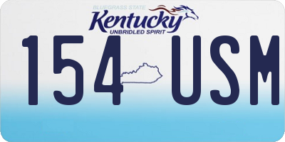 KY license plate 154USM