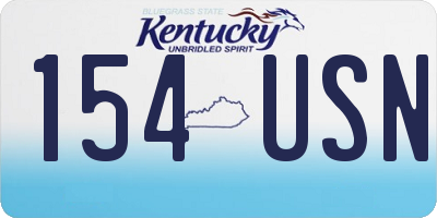 KY license plate 154USN