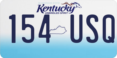 KY license plate 154USQ