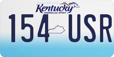KY license plate 154USR
