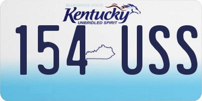 KY license plate 154USS