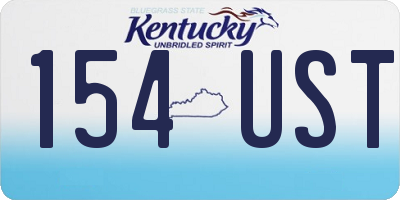 KY license plate 154UST