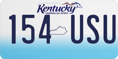 KY license plate 154USU
