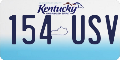 KY license plate 154USV