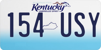 KY license plate 154USY