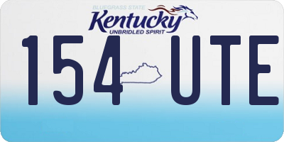 KY license plate 154UTE