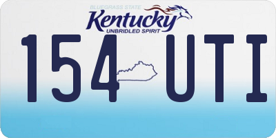 KY license plate 154UTI