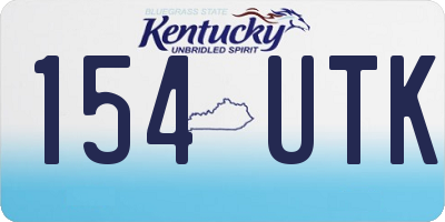 KY license plate 154UTK
