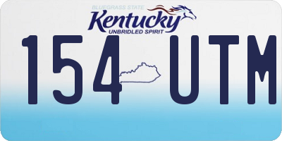 KY license plate 154UTM