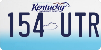KY license plate 154UTR