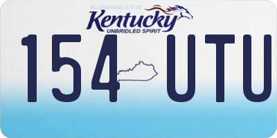 KY license plate 154UTU