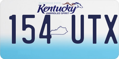 KY license plate 154UTX