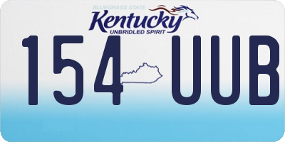 KY license plate 154UUB