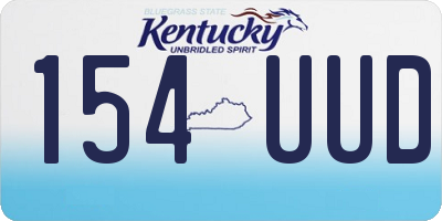 KY license plate 154UUD