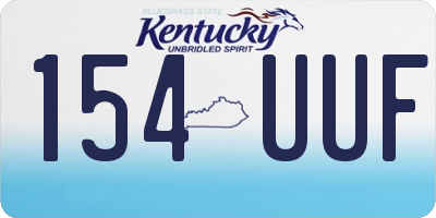 KY license plate 154UUF