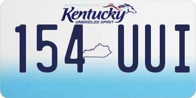 KY license plate 154UUI