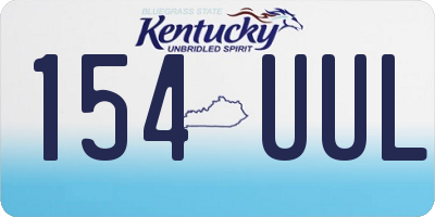 KY license plate 154UUL