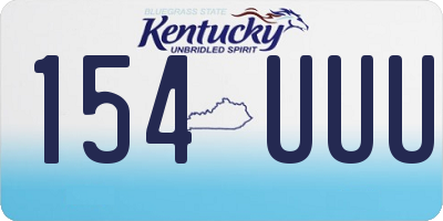 KY license plate 154UUU