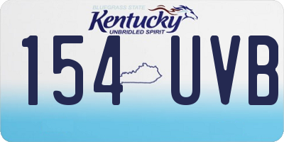 KY license plate 154UVB