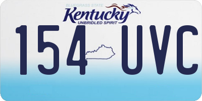 KY license plate 154UVC