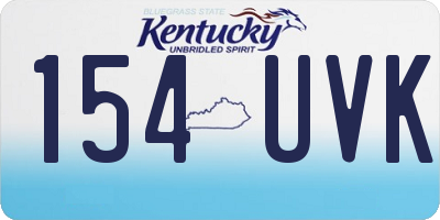 KY license plate 154UVK