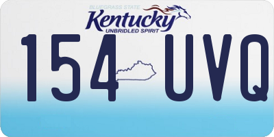 KY license plate 154UVQ