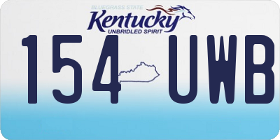 KY license plate 154UWB