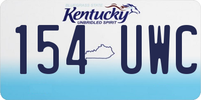 KY license plate 154UWC
