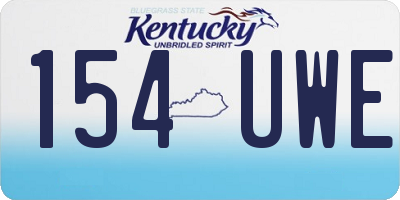 KY license plate 154UWE