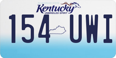 KY license plate 154UWI