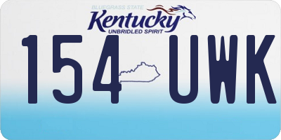 KY license plate 154UWK