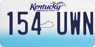 KY license plate 154UWN