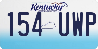 KY license plate 154UWP