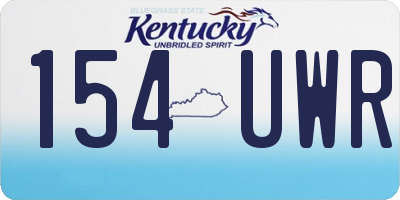 KY license plate 154UWR