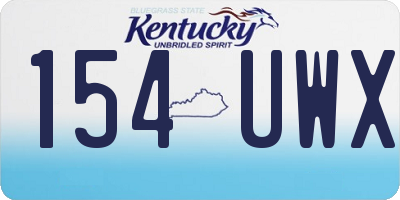 KY license plate 154UWX
