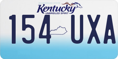 KY license plate 154UXA