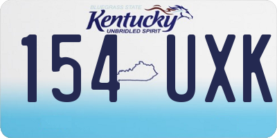 KY license plate 154UXK